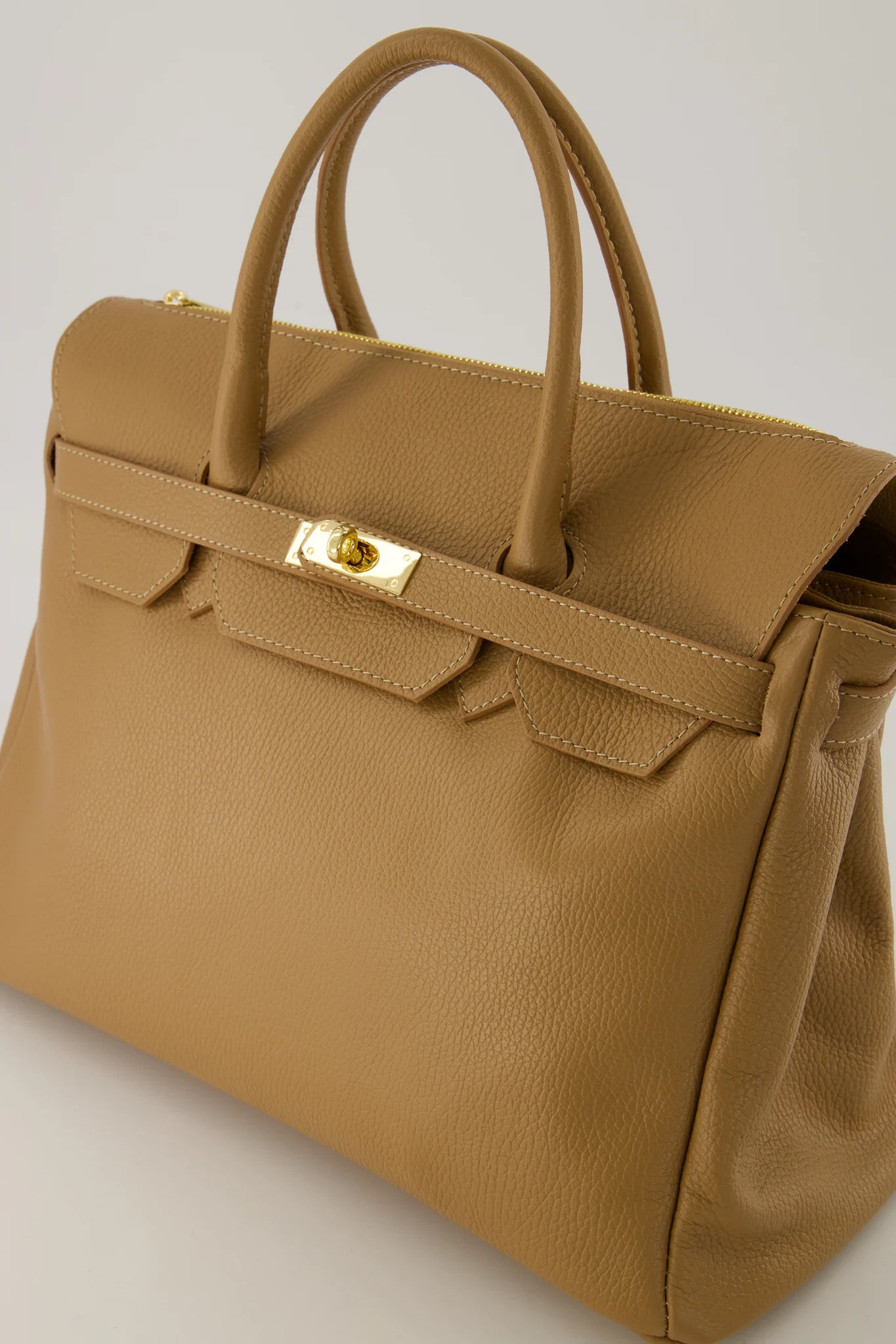 Birdie Large - Handtassen - Cognac - D109 - Goudkleurig